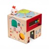 Wooden activity cube farm