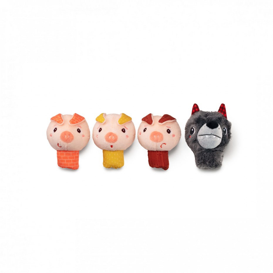 The wolf and the 3 little pigs fingerpuppets