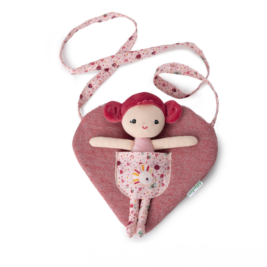 Aline doll with heart bag